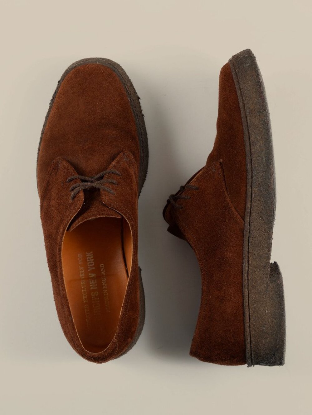 Church's New York Made in England Brown Suede Mudguard Derby Shoe Men's 9.5 M